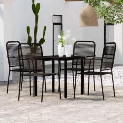 Ensemble &agrave; manger de jardin 5 pcs Noir