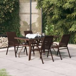 Ensemble &agrave; manger de jardin 5 pcs Marron et noir