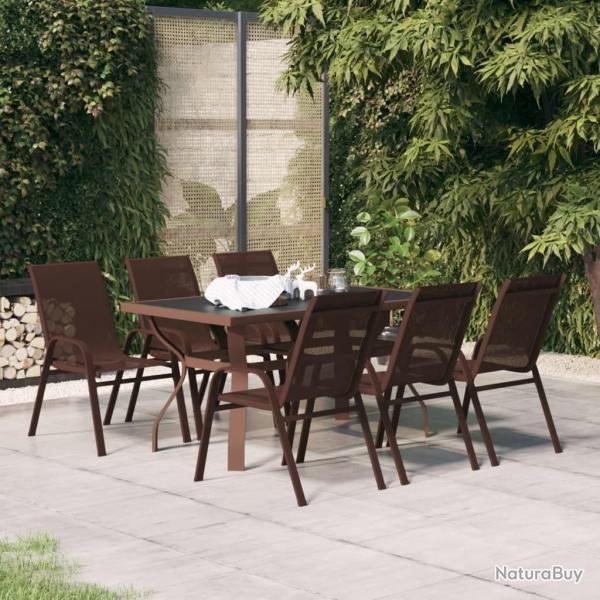 Ensemble � manger de jardin 7 pcs Marron et noir