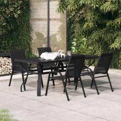 Ensemble &agrave; manger de jardin 5 pcs Noir