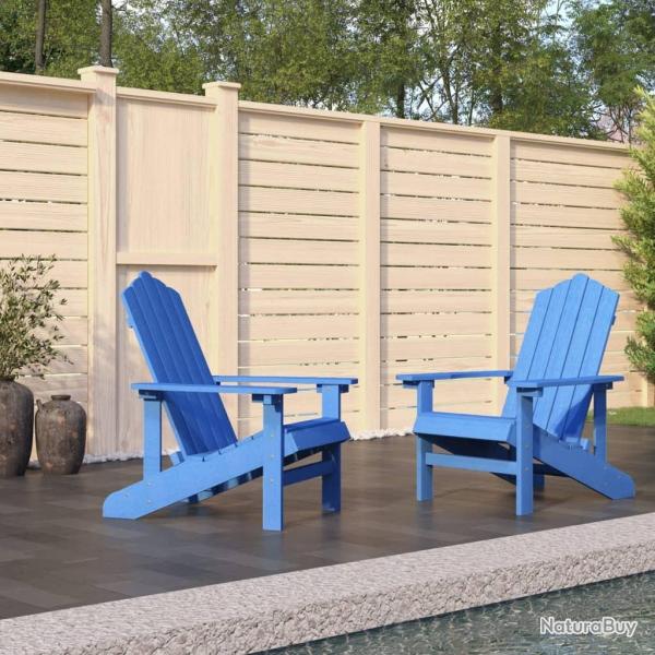 Chaises de jardin Adirondack lot de 2 PEHD Bleu aqua