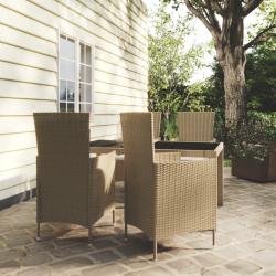 Ensemble &agrave; manger d'ext&eacute;rieur 5 pcs coussins R&eacute;sine tress&eacute;e