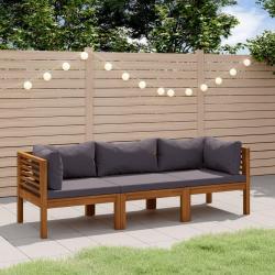Canap&eacute; de jardin &agrave; 3 places avec coussin Bois d'acacia massif
