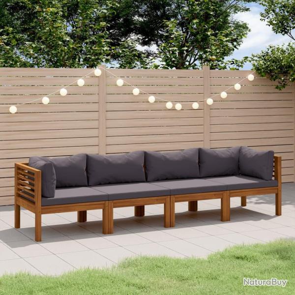 Canap� de jardin � 4 places avec coussin Bois d'acacia massif