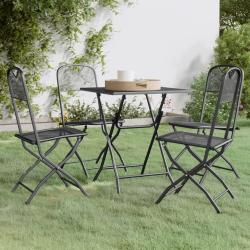 Ensemble &agrave; manger de jardin 5 pcs Maille M&eacute;tal Anthracite