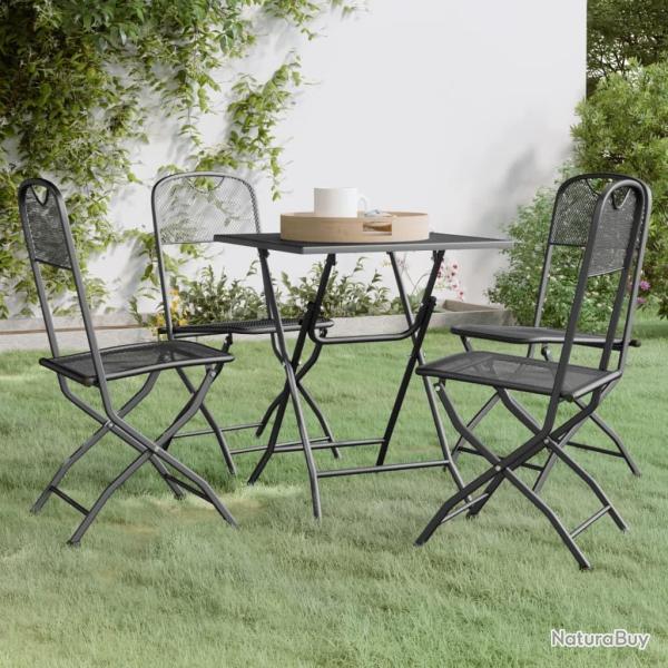 Ensemble � manger de jardin 5 pcs Maille M�tal Anthracite