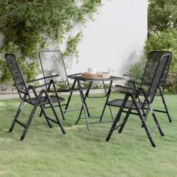 Ensemble &agrave; manger de jardin 5 pcs Maille M&eacute;tal Anthracite