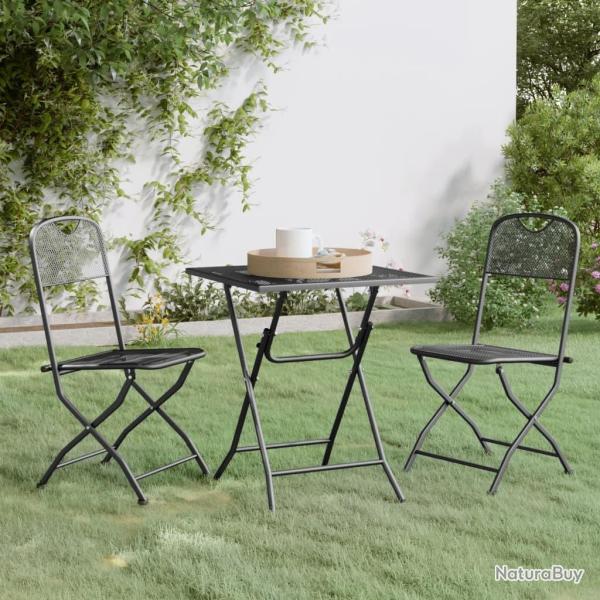 Ensemble � manger de jardin 3 pcs Maille M�tal Anthracite