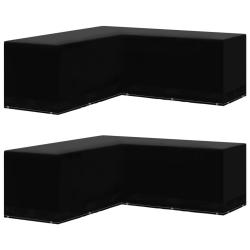 Housses de salon de jardin 2pcs Forme L 12 oeillets 250x250x90cm