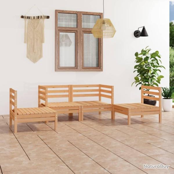 Salon de jardin 4 pcs Bois de pin massif