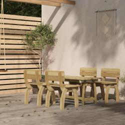 Ensemble &agrave; manger de jardin 5 pcs Bois de pin impr&eacute;gn&eacute;