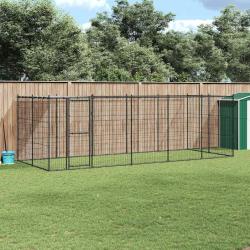 Chenil ext&eacute;rieur Acier avec toit 12,1 m&sup2;