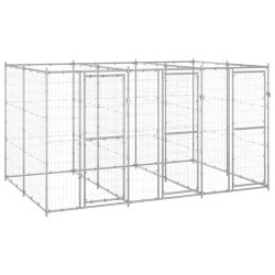 Chenil ext&eacute;rieur Acier galvanis&eacute; 7,26 m&sup2;