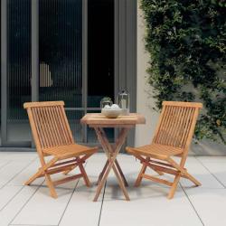 Ensemble &agrave; manger de jardin 3 pcs Bois de teck massif
