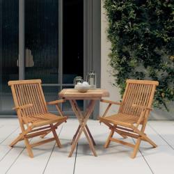 Ensemble &agrave; manger de jardin 3 pcs Bois de teck massif