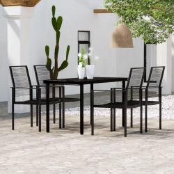 Ensemble &agrave; manger de jardin 5 pcs Noir