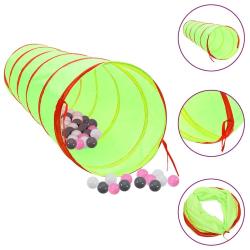 Tunnel de jeu pour enfants avec 250 balles Vert 175cm Polyester