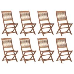Chaises pliables d'ext&eacute;rieur 8 pcs Bois d'acacia solide