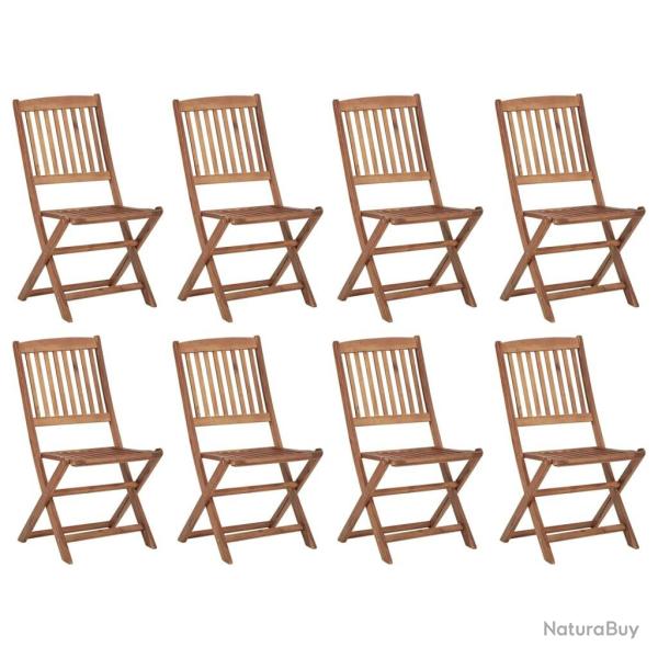 Chaises pliables d'ext�rieur 8 pcs Bois d'acacia solide