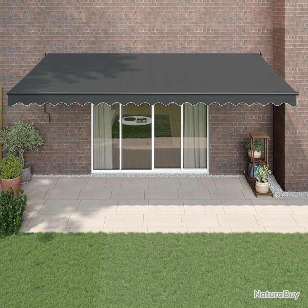 Auvent r�tractable anthracite 5x3 m tissu et aluminium