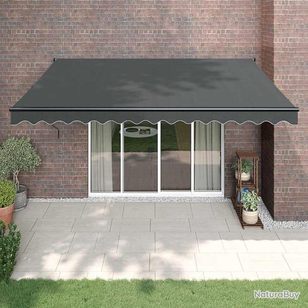 Auvent r�tractable anthracite 4x3 m tissu et aluminium