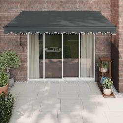 Auvent r&eacute;tractable anthracite 3,5x2,5 m tissu et aluminium