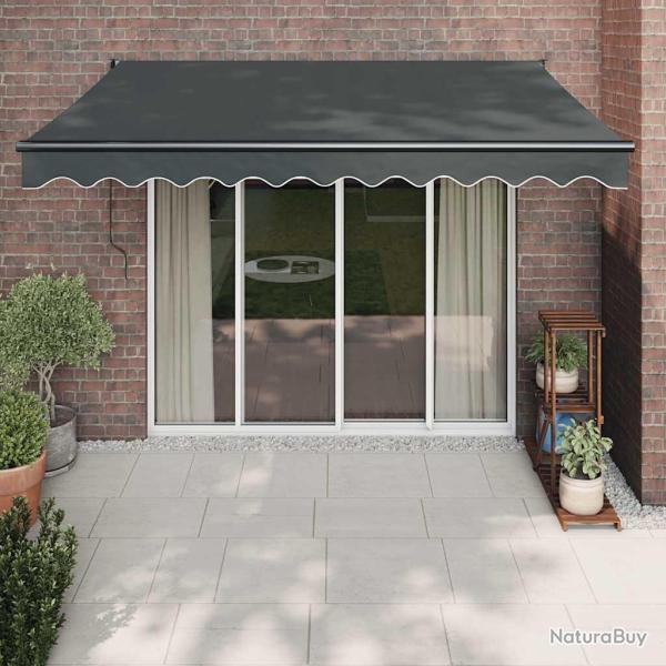 Auvent r�tractable anthracite 3,5x2,5 m tissu et aluminium
