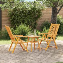 Ensemble de salle &agrave; manger pour jardin 3 pcs Marron