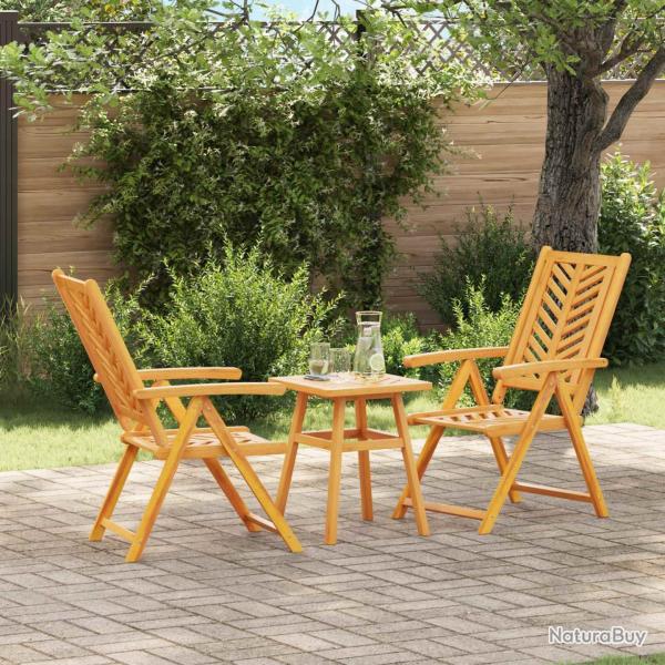 Ensemble de salle � manger pour jardin 3 pcs Marron