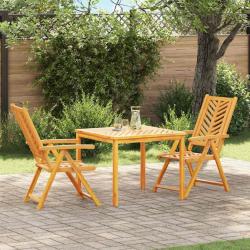 Ensemble de salle &agrave; manger pour jardin 3 pcs Marron