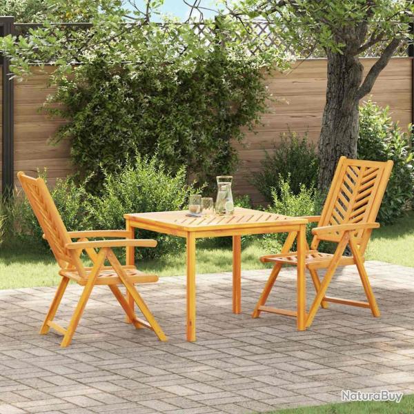 Ensemble de salle � manger pour jardin 3 pcs Marron