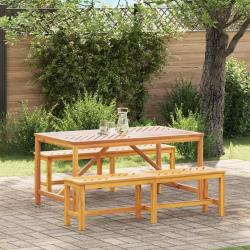 Ensemble de salle &agrave; manger pour jardin 3 pcs Marron