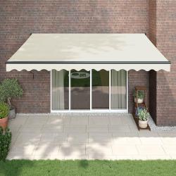 Auvent r&eacute;tractable cr&egrave;me 4,5x3 m tissu et aluminium