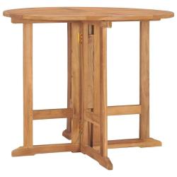 Table &agrave; d&icirc;ner pliable de jardin &Oslash;90x75 cm Bois de teck solide