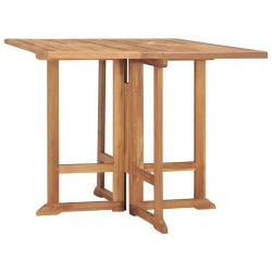 Table &agrave; d&icirc;ner pliable de jardin &Oslash;90x75 cm Bois de teck solide