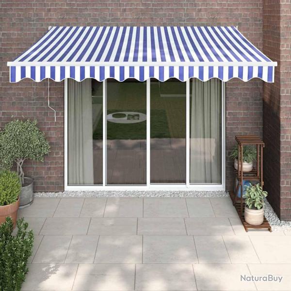 Auvent r�tractable automatique bleu et blanc 3x2,5 m