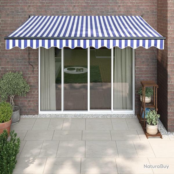 Auvent r�tractable automatique bleu et blanc 3x2,5 m
