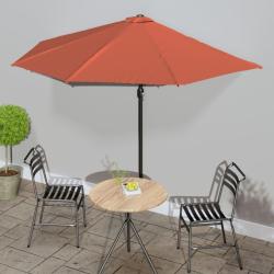 Parasol de balcon et m&acirc;t en aluminium Terre cuite 300x155x223cm