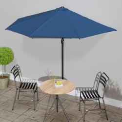 Parasol de balcon avec m&acirc;t en aluminium Bleu 300x155x223cm Demi