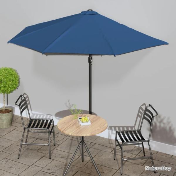Parasol de balcon avec m�t en aluminium Bleu 300x155x223cm Demi