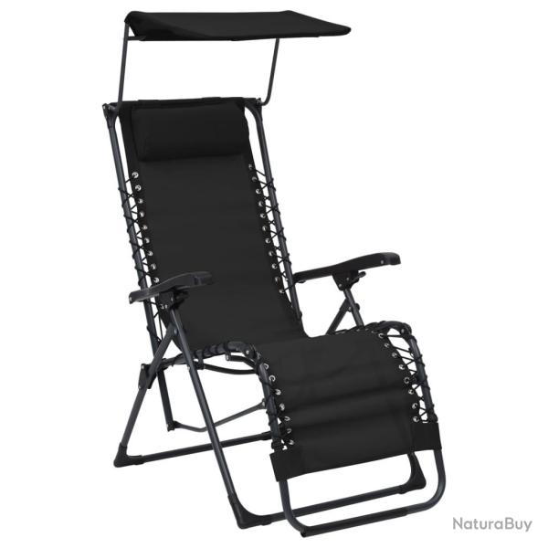 Chaise pliable de terrasse Textil�ne Noir
