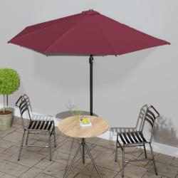 Parasol de balcon m&acirc;t en aluminium Bordeaux 300x155x223 cm Demi