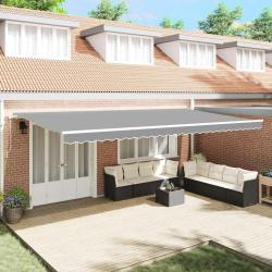 Cadre d'auvent Blanc 600 &times; 350 cm Aluminium