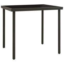 Table &agrave; d&icirc;ner d'ext&eacute;rieur Anthracite 80x80x72 cm Verre et acier