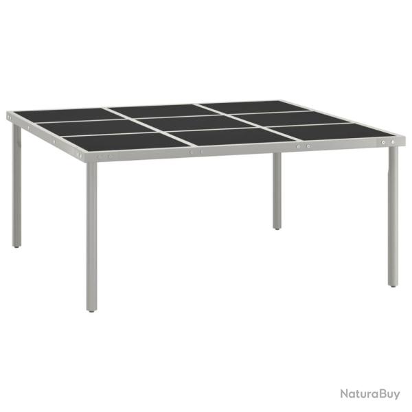 Table de salle � manger de jardin 170x170x74,5cm Verre et acier