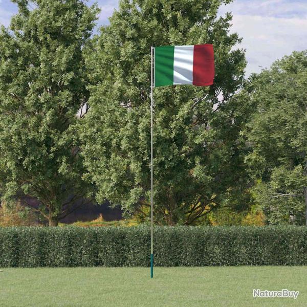 Drapeau de l'Italie et m�t 5,5 m Aluminium