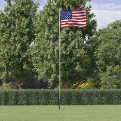 Drapeau des &Eacute;tats-Unis et m&acirc;t 6,08 m Aluminium