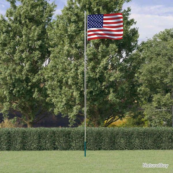 Drapeau des �tats-Unis et m�t 6,08 m Aluminium