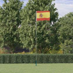 Drapeau de l'Espagne et m&acirc;t 5,5 m Aluminium