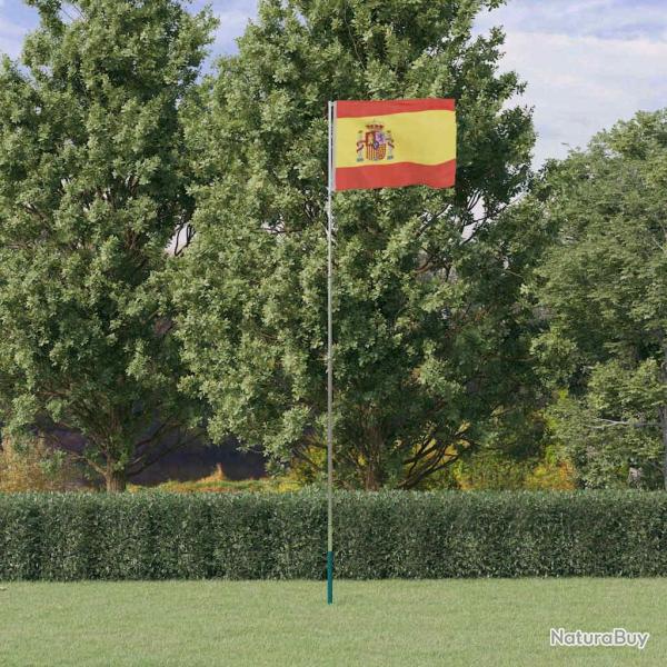 Drapeau de l'Espagne et m�t 5,5 m Aluminium